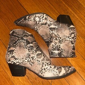 Faux Snakeskin Booties